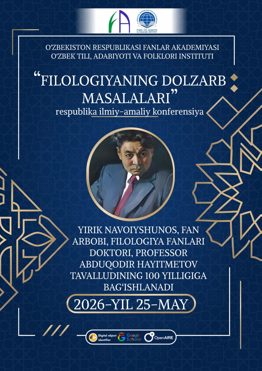 					View Vol. 2 No. 6 (2026): “FILOLOGIYANING DOLZARB MASALALARI” mavzusida respublika ilmiy-amaliy anjuman  
				